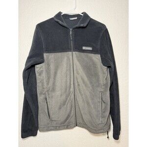 Columbia Men’s Black/Grey Full Zip Fleece Jacket Coat Size Medium